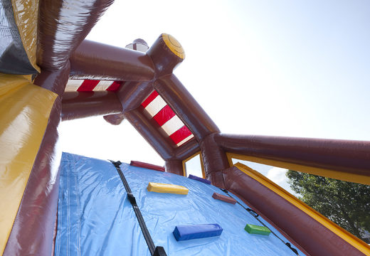 Get your unique 17 meter wide pirate themed inflatable obstacle course for kids now. Order inflatable obstacle courses at JB Inflatables America