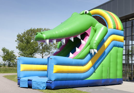 Order slide crocodile multiplay and bath for kids for kids. Buy inflatable slides now online at JB Inflatables America
