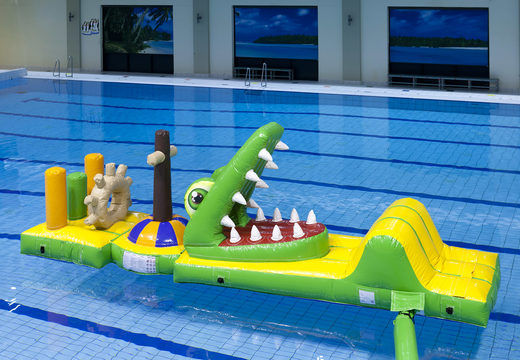 Get an airtight crocodile-themed inflatable obstacle course with fun 3D objects for both young and old. Order inflatable pool games now online at JB Inflatables America