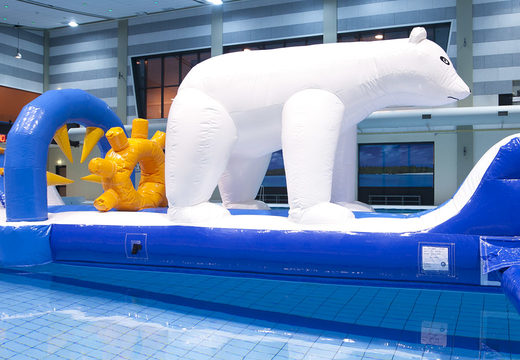 Buy a polar bear-themed inflatable swimming pool with fun 3D objects for both young and old. Order inflatable pool games now online at JB Inflatables America