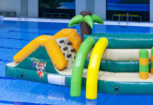 Get airtight double inflatable Zig Zag jungle pool assault course for both young and old. Order inflatable obstacle courses online now at JB Inflatables America