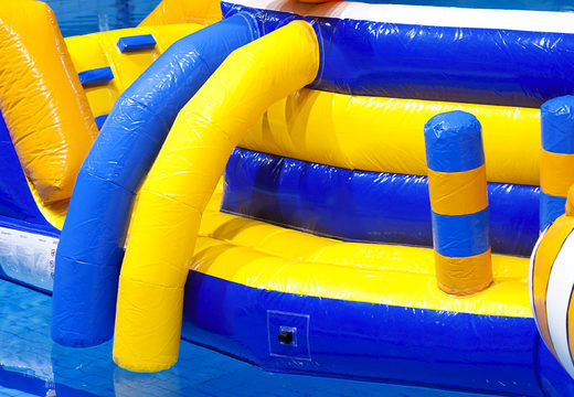 Get airtight double inflatable Zig Zag Zee pool obstacle course for both young and old. Order inflatable obstacle courses online now at JB Inflatables America