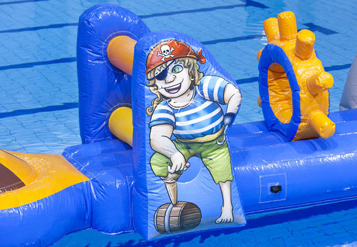 Buy a shark themed mega run swimming pool for both young and old. Order inflatable water attractions now online at JB Inflatables America