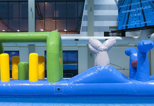 Spectacular dolphin themed pool run with challenging obstacle objects for both young and old. Buy inflatable pool games now online at JB Inflatables America