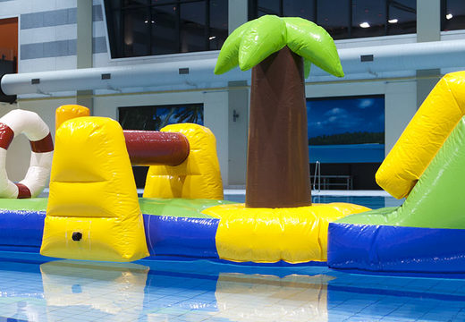 Unique obstacle course Hawaii run 12 meters long with 2 slides for both young and old. Buy inflatable pool games now online at JB Inflatables America