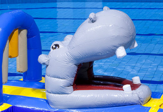 Buy hippo run inflatable obstacle course with fun objects for both young and old. Order inflatable obstacle courses online now at JB Inflatables America