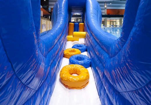 Order unique inflatable Obstacle Run in whale theme with challenging obstacle objects for both young and old. Buy inflatable water attractions online now at JB Inflatables America