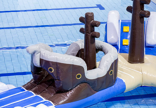 Buy unique inflatable pirate run obstacle course in a unique design with funny 3D objects and no less than 2 slides for both young and old. Order inflatable pool games now online at JB Inflatables America