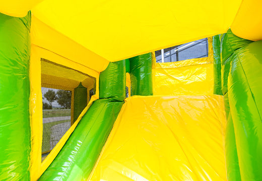 Order a small indoor inflatable multiplay bouncer in a happy jungle theme for children. Buy inflatable bouncers online at JB Inflatables America
