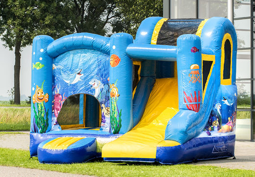 Order multiplay with slide ocean bouncy castle for children. Buy inflatable bouncy castles online at JB Inflatables America