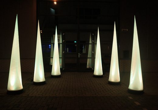 Order light pillars in the shape of a 2.5m cone online at JB Inflatables America. Available in standard versions and in every conceivable shape and color
