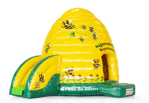 Order custom PRNC De Gravers Bijenkorf inflatables at JB Inflatables America. Request a free design for inflatable bounce houses in your own corporate identity now