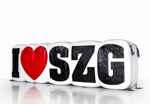 Buy inflatable I love SZG logo product enlargement. Order 3d inflatables now online at JB Inflatables America