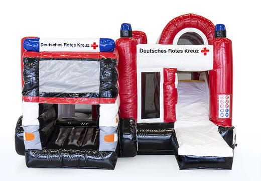 Order inflatable custom Red Cross Multiplay bounce houses at JB Inflatables America. Request a free design for inflatable bounce houses in your own corporate identity now