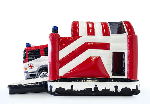 Buy promotional inflatable Red Cross Multiplay bouncers online at JB Promotions America. Order custom made promotional bounce houses in all shapes and sizes at JB Promotions America