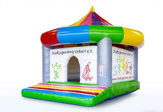 Buy custom inflatable Stadjugendring Carrousel bounce houses online at JB Promotions America. Request a free design for inflatable bounce houses in your own corporate identity now