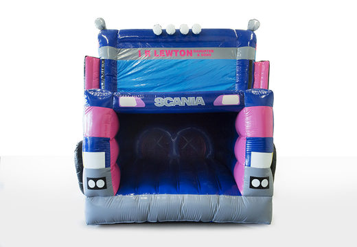 Buy inflatable IR Lewton obstacle course in truck theme for both indoor and outdoor. Order inflatable obstacle courses online now at JB Promotions America