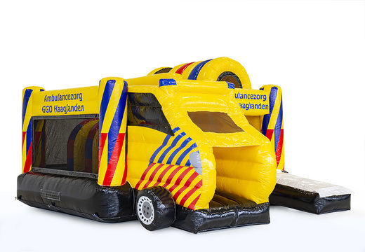 Promotional custom-made GGD Haaglanden - Buy Multiplay Ambulance bouncy castle. Order now custom inflatable advertising bounce houses in your own style at JB Inflatables America