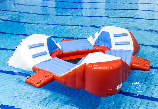 Get an airtight inflatable triangle island in the colors red/blue/white for both young and old. Order inflatable pool games now online at JB Inflatables America