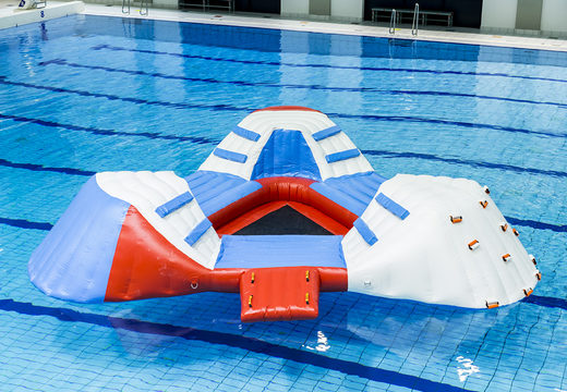 Buy snowglobe airtight triangle island in the colors red-blue-white for both young and old. Order inflatable water attractions now online at JB Inflatables America