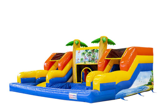 Buy large inflatable bouncy castle with pool in theme water box slide for children. Order inflatable bouncy castles online at JB Inflatables America 