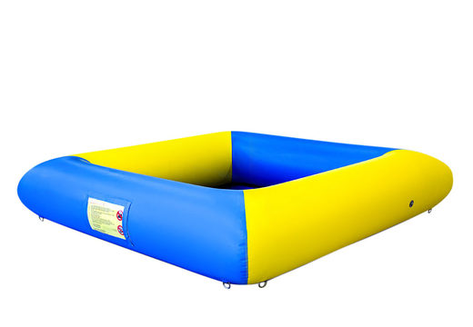 Opblaasbare open ballenbak springkasteel te koop in thema standaard blauw geel voor kids. Bestel springkastelen online bij JB Inflatables Nederland 