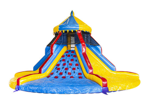 Get your inflatable tower slide in carousel theme for kids. Buy inflatable slides now online at JB Inflatables America