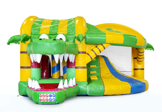 Buy medium inflatable crocodile bounce house with slide for kids. Order inflatable bounce houses online at JB Inflatables America