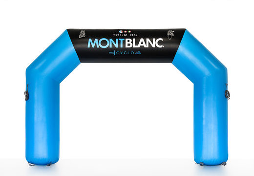 Buy a promotional montblanc finish inflatable archway for sport events at JB Promotions America. Order custom inflatable arches online now