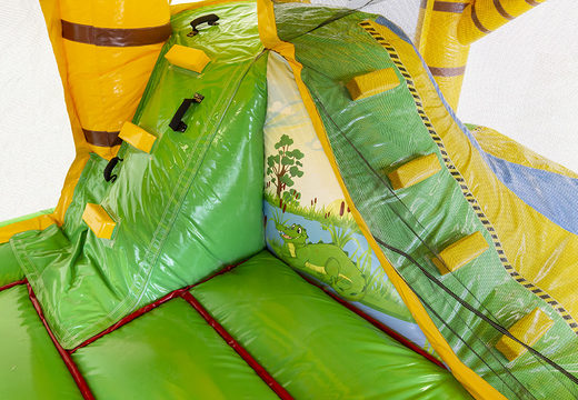 Order medium inflatable multiplay bouncer in crocodile theme with slide for children. Buy inflatable bouncers online at JB Inflatables America