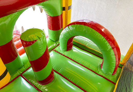 Order bouncer in crocodile theme with a slide for children. Buy inflatable bouncers online at JB Inflatables America