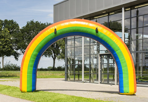 Rainbow inflatable archways in rainbow colors and sizes for sale. Buy 6x4m inflatable start & finish arches online at JB Inflatables America