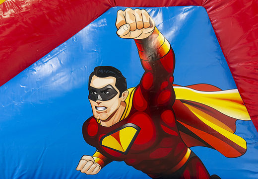 Order medium inflatable superhero bouncy castle with slide for kids. Buy inflatable bouncy castles online at JB Inflatables America