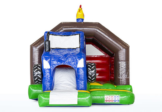 Inflatable slide combo farm-themed bounce house for sale at JB Inflatables America. Buy inflatable bounce houses for kids now
