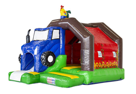 Buy inflatable indoor slide combo bounce house with slide in farm theme for children. Order inflatable bounce houses online at JB Inflatables America