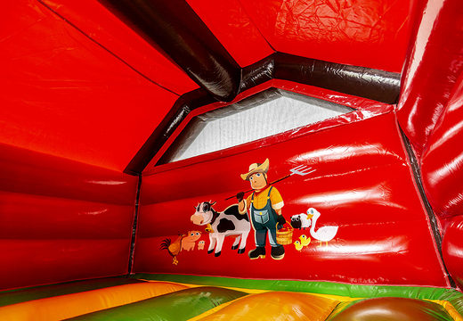 Order inflatable slide combo bounce house in farm theme for children. Buy inflatable bounce houses with slide at JB Inflatables America