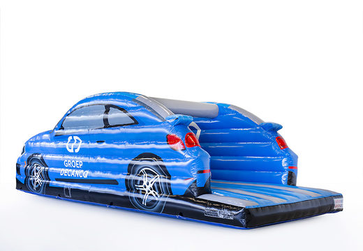 Order custom inflatable Volkswagen car bounce houses in blue at JB Inflatables America. Request a free design for inflatable bounce houses with your own specifications now