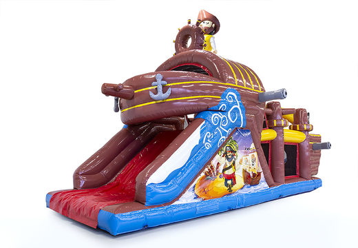 Buy a small pirate boat 9m inflatable obstacle course for children. Order inflatable obstacle courses now online at JB Inflatables America