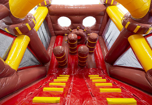 Order pirate boat obstacle course with 3D objects for kids. Buy inflatable obstacle courses online now at JB Inflatables America
