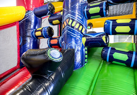 Order a 15 meter long obstacle course in theme interactively for kids. Buy inflatable obstacle courses online now at JB Inflatables America