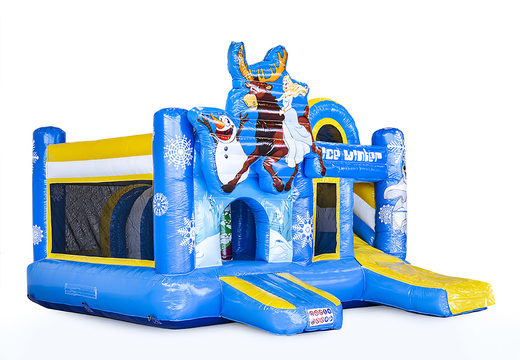 Medium inflatable multiplay bouncer in frozen ice theme for children. Order inflatable bouncers online at JB Inflatables America