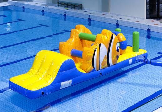 Fish run inflatable obstacle course with fun 3D obstacles for both young and old. Order inflatable obstacle courses online now at JB Inflatables America
