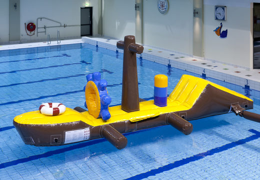 Buy inflatable 7 meter long assault course of a floating pirate ship for both young and old. Order inflatable obstacle courses online now at JB Inflatables America