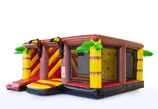 Order custom Van der Valk - indoor inflatable with slide, climbing tower and obstacles in your own corporate style at JB Inflatables America. Promotional bouncy castles of all shapes and sizes quickly tailored