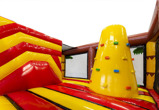 Order online a promotional inflatable Van der Valk - Indoor bounce houses with slide, climbing tower and obstacles in your own corporate style at JB Promotions America; specialist in inflatable advertising items such as custom bouncers