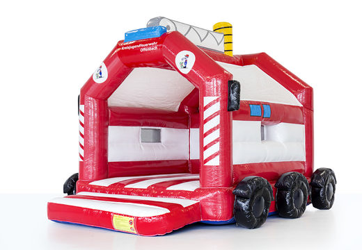 Custom youth fire brigade - a frame fire brigade bouncy castle with 3D made at JB Promotions America. Buy promotional bounce houses in all shapes and sizes at JB Promotions America