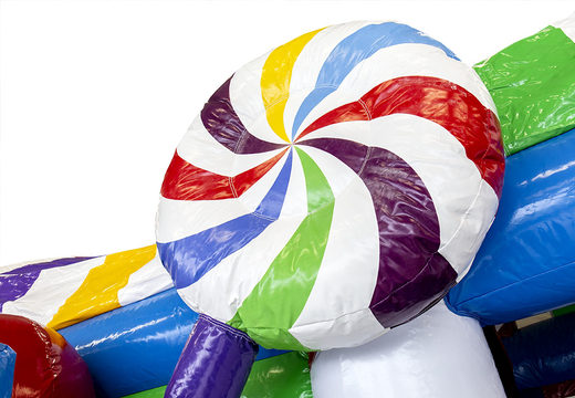 Buy candy themed mini inflatable multiplay bouncer for kids. Order inflatable bouncers online at JB Inflatables America