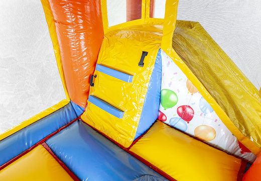 Buy a small inflatable bouncer in a party theme with slide for children. Order inflatable bouncers online at JB Inflatables America
