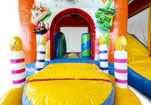 Buy a bounce house in theme party with a slide for children. Order inflatable bounce houses online at JB Inflatables America