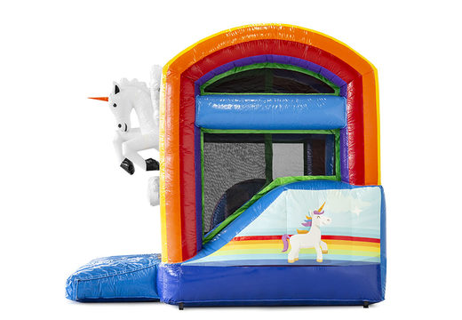 Order mini inflatable unicorn bounce house with slide for children. Buy inflatable bounce houses online at JB Inflatables America